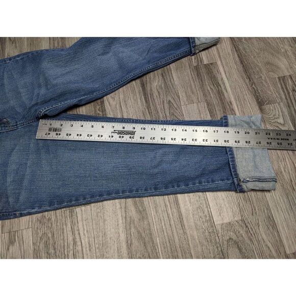 (3/$35) Mossimo Size 7 Low Rise Cuffed Embroidered Cropped Denim Blue Jeans - Picture 8 of 10